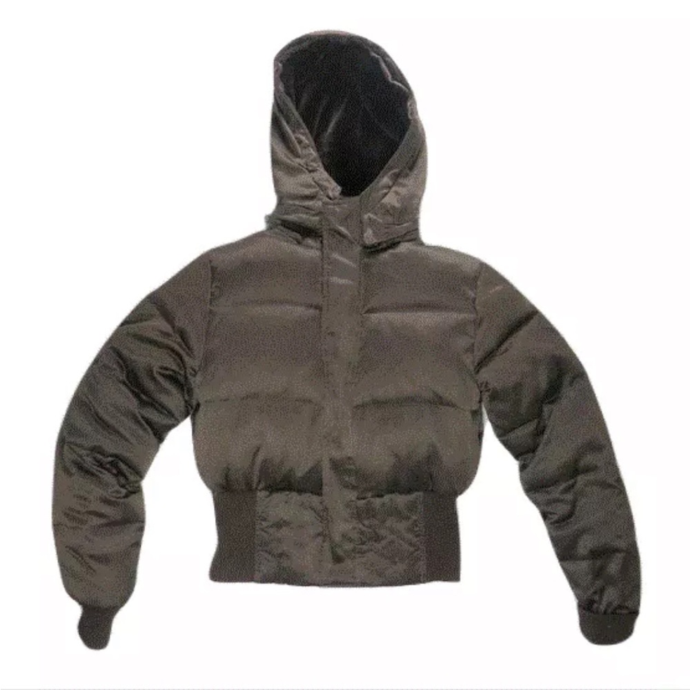 Dark Brown Hooded Puffer Jacket